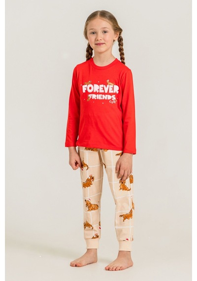 Rolypoly Kız Çocuk Forever Friends Kırmızı Uzun Kol Pijama Takım Rp3907-c-v1 Rp3907-c-v1