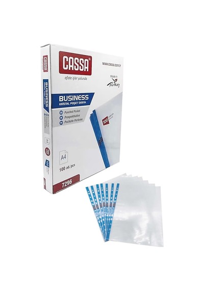 Poşet Dosya A4 Kristal 100 Lü 1 Paket Cassa 7296 Kalın Poşet Dosya Föy Mavi Şeritli 100 Mikron Şeffaf Belge Arşi Diğer Poşet Dosya A4 Kristal 100 Lü 1 Paket Cassa 7296 Kalın Poşet Dosya Föy Mavi Şeritli 100 Mikron Şeffaf Belge Arşi Diğer