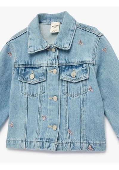 Koton Jean İndigo Kız Bebek Ceket 6smg60002ad İndigo