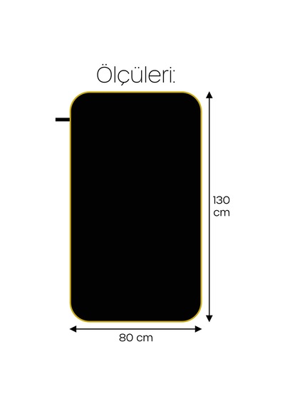 Unisex Mikrofiber Plaj Havlusu 80x130 Cm Yumuşak Dokulu Deniz Banyo Sporcu Havlusu Large Boy Siyah