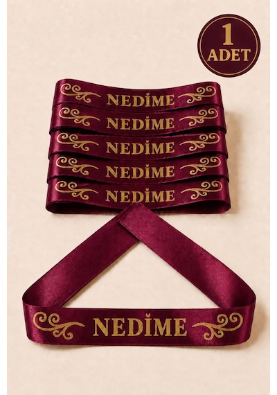 Azra Kına Bordo Nedime Kurdelesi, Kol Bandı, Söz Nişan Düğün Kına Gecesi Eğlence Hediyelik Kol Kurdelesi, Kolluk 1 Adet