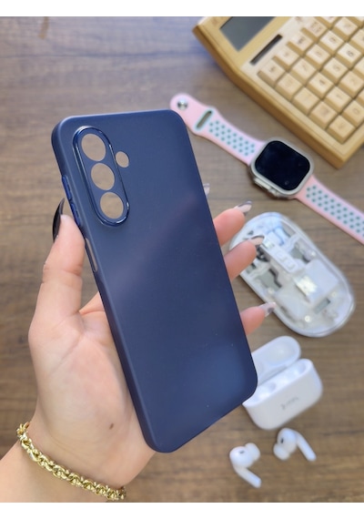 Samsung Galaxy A17 Uyumlu Süper İnce Mat Ultra Thin Silikon Kılıf Lacivert