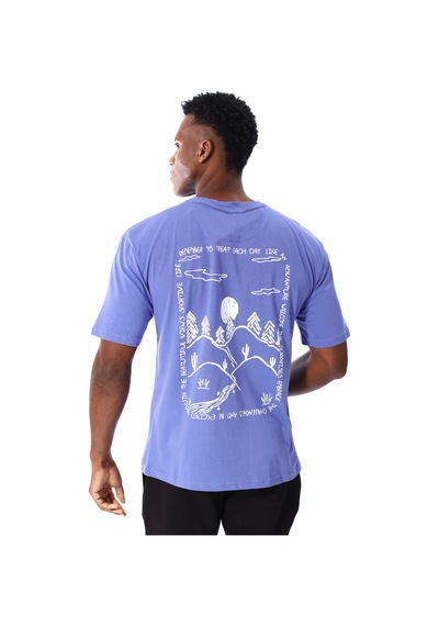 Sportive Yama Erkek Mor Günlük Stil T-shirt 25ye030-mor Mor