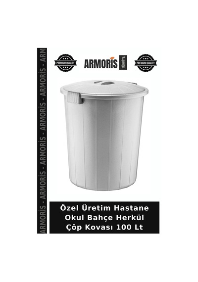 Özel Üretim Hastane Okul Bahçe Herkül Çöp Kovası 100 Lt Çok Renkli