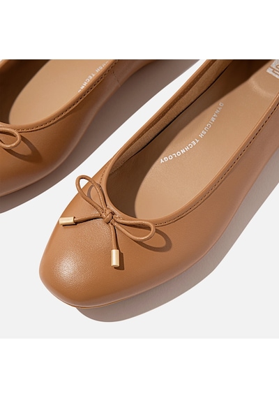 A69 Desert Tan Babet Kadın Hx8-288/a69/b41 Fitflop Delıcato Bow Soft Leather Ballet Flats A69 Desert Tan