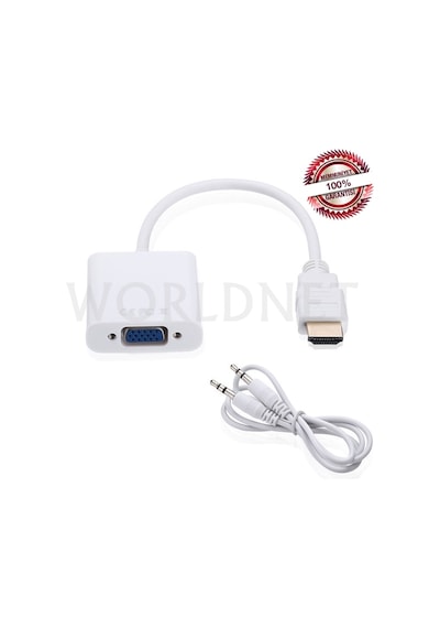Hdmi To Vga Dönüştürücü Çevirici Converter +Ses