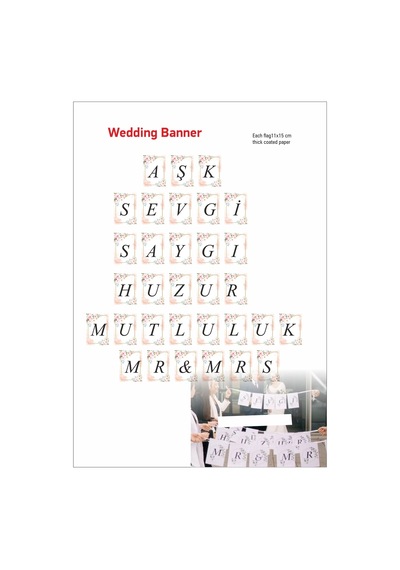 Söz Nişan Nikah Flama Banner Soft Çiçek Temalı 5 M Demonte