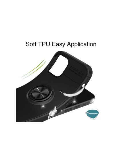 Microsonic Apple Uyumlu iPhone 13 Pro Kılıf Kickstand Ring Holder