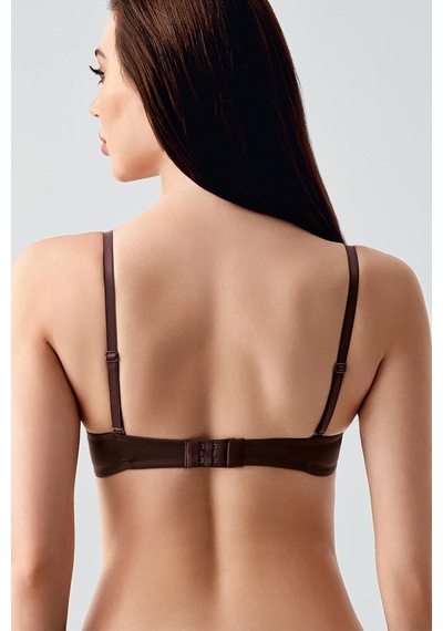 New Bra Kadın B Kap Desteksiz Çıkarılabilir Askılı Straplez Basic Sütyen Kahve 7050 Kahverengi