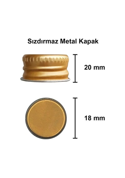12 Adet Şeffaf Cam Shot Şişesi Sızdırmaz Gold Metal Kapaklı Kolonya Koku Süs Çok Amaçlı Şişe 100ml Genel