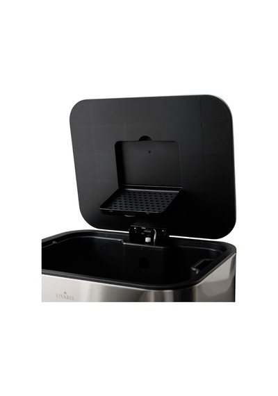 Square Mat Paslanmaz Çelik Pedallı Çöp Kovası 30 L Genel