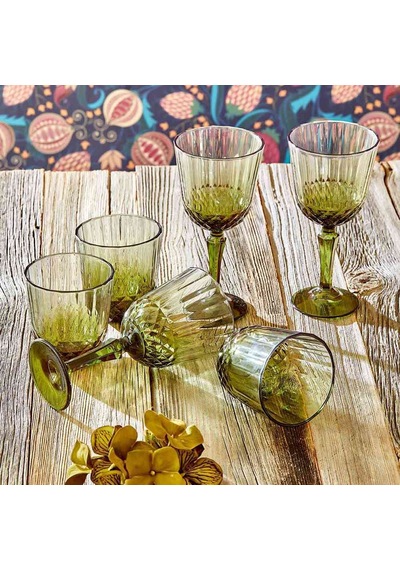 Bella Maison Colore Kesme Bardak Kadeh Seti 12'li Yeşil
