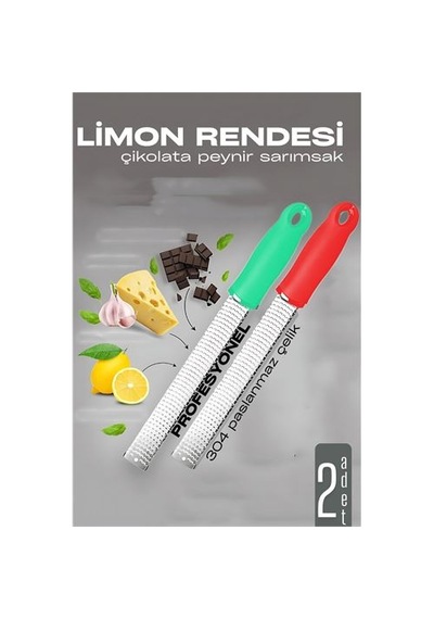 Zenvac Limon Rendesi - Uzun Peynir Çikolata Sarımsak Rendesi 2 Li Set 721979 Zenvac29 Renkli