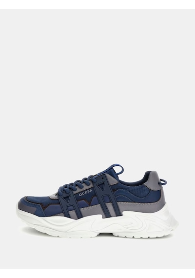 Guess Belluno Deri Erkek Sneaker Ayakkabı Fmpbeuele12 Mavi
