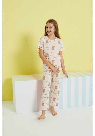 Siyah İnci Örme Pijama Takım 24107090 Çok Renkli