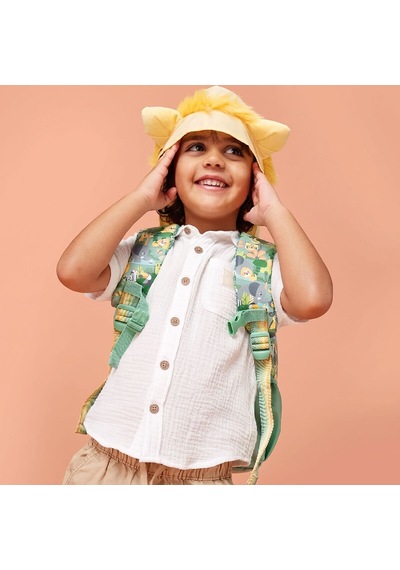 Smiggle Little Journeys Junior Kapüşonlu Karakter Sırt Çantası Yeşil 458340 Çok  Renkli