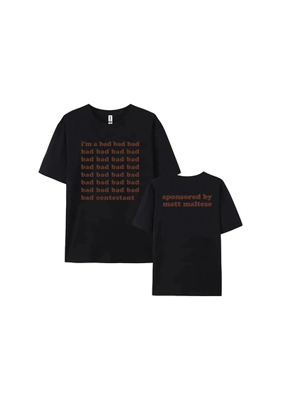 Startmore Beyaz I'm A Bad Contestant Matt Maltese Singer Graphic Short Sleeve Summer O-neck T Siyah Startmore Beyaz I'm A Bad Contestant Matt Maltese Singer Graphic Short Sleeve Summer O-neck T Siyah