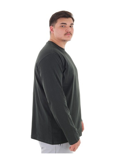 Erkek 115-155 Kilo Arası İçin Uygun Uzun Kol Bisiklet Yaka Mevsimlik Düz Renk İnce Sweatshirt Haki Erkek 115-155 Kilo Arası İçin Uygun Uzun Kol Bisiklet Yaka Mevsimlik Düz Renk İnce Sweatshirt Haki