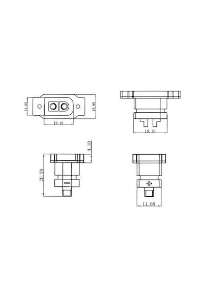 Amass Xt60e-f Panel Tipi Dişi Konnektör - Xt60