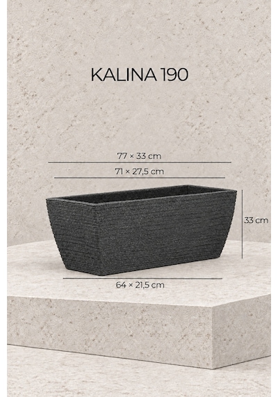 Bostann Dekoratif Saksı - Kalına 190 - 60l - Antrasit
