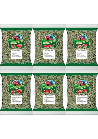 Orti Yeşil Mercimek 1 Kg. x 6 Adet