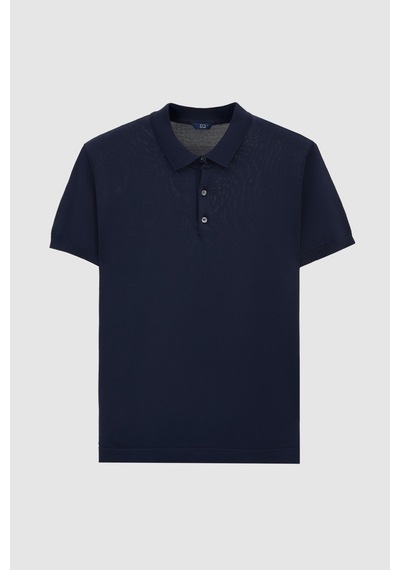 D's Damat Ds Damat Slim Fit Lacivert Düz Örgü Yazlık Rayon Triko T-shirt 4hf069421001m 101