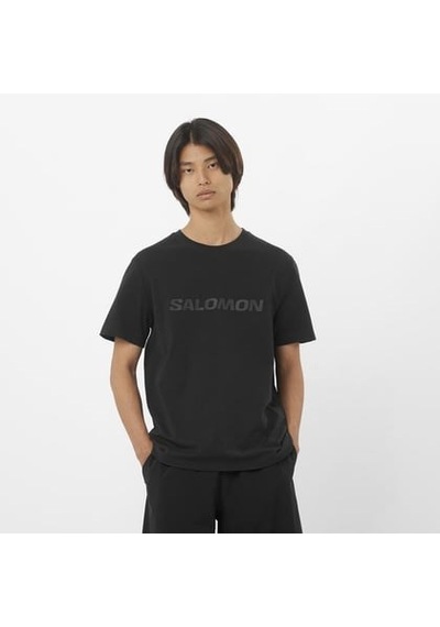 Salomon Bıg Logo Tee M Deep Black// Erk T-shırt Lc2526600 Siyah