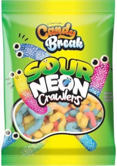 Candy Break Sour Neon Crawlers Solucan Jelibon 113 Gr
