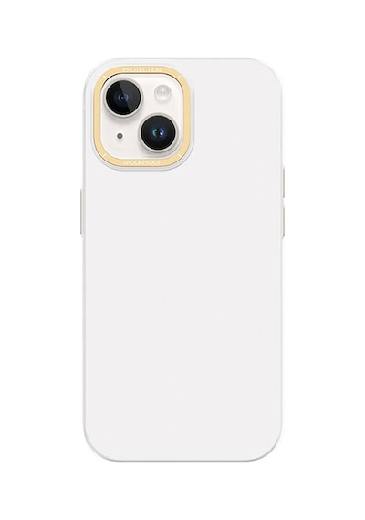 Apple Uyumlu iPhone 14 Kılıf Metal Kamera Çerçeveli Recci Glaze Serisi Kapak Siyah
