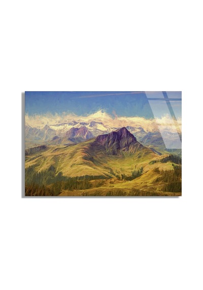 Karlı Dağ Zirvesi - Cam Tablo - Deg0945 90 X 60 Cm