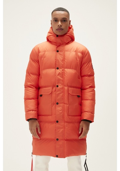 Bad Bear Goose Tail Puffer Turuncu Erkek Kapüşonlu Uzun Mont-Turuncu