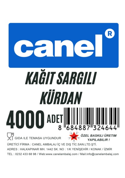 Canel Kağıt Sargılı Kürdan 4000 Adet