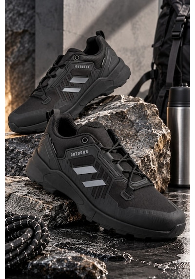 Muggo Torvex Kalın Taban Bağcıklı Kışlık Unisex Outdoor Trekking Bot Siyah
