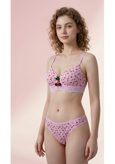 Suısy Cherry Pie Kiraz Desenli Bralet Sütyen Çok Renkli