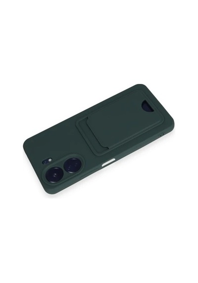 Xiaomi Poco C65 Uyumlu Arka Kamera Korumalı Kart Koyulabilen Silikon Kartlıklı Kılıf Kapak