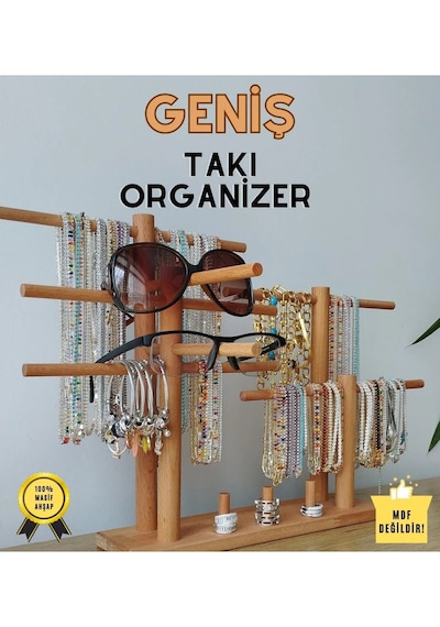 Takı Organizer Ahşap Takı Askısı Geniş Takı Standı. Kolye Askısı Takı Düzenleyici