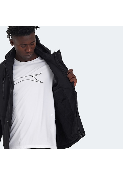Slazenger HEAVEN Erkek Kapüşonlu Siyah Mont & Kaban