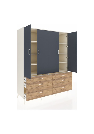 Kronos Gardrop 8 Raflı 6 Çekmeceli 4 Kapaklı 176x59x221 Aytaşı-antrasit/çam Antrasit/çam Kronos Gardrop 8 Raflı 6 Çekmeceli 4 Kapaklı 176x59x221 Aytaşı-antrasit/çam Antrasit/çam