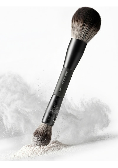 Pudra, Allık, Bronzer Ve Aydınlatıcı İçin Çift Taraflı Makyaj Fırçası - Double Ended Makeup Brush