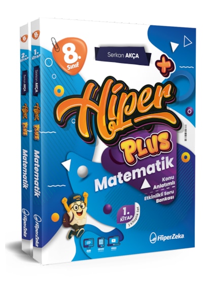 2027 8. Sınıf Hiper Plus Matematik Konu Anlatımlı & Etkinlikli Soru Bankası 2 Kitap Set Serkan Akça