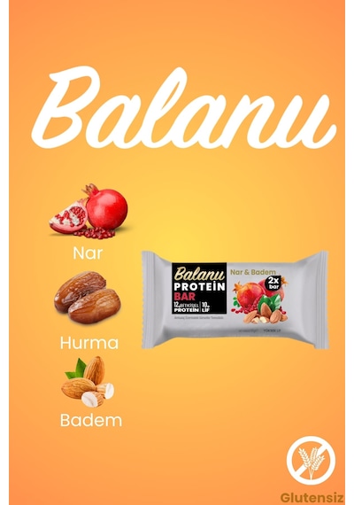 Narlı & Bademli Hurmalı Protein Bar 55gr 2xbar X3 Adet