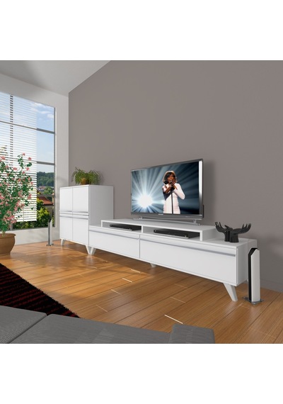 Decoraktiv Ekoflex On Mdf Retro Tv Ünitesi Tv Sehpası Beyaz