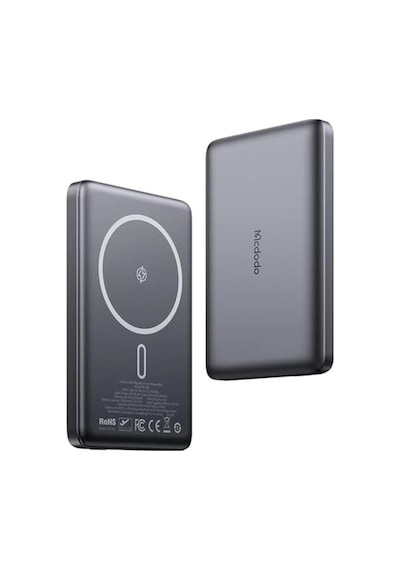 Mc-4651 10000mah 20w Metal Ultra İnce Manyetik Kablosuz Powerbank - Siyah