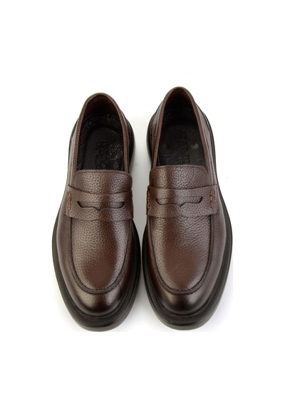 Bambi Kahve Hakiki Deri Erkek Loafer Ayakkabı E01054200440 Kahve