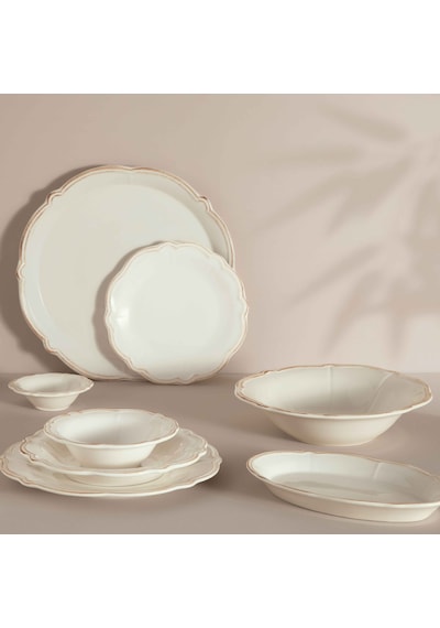 Linens Cinnamon Porselen 26 Cm Kayık Tabak Ekru-kahve Ekru