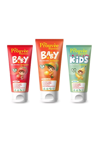 %100 Doğal Organik Bebek Ve Çocuk Diş Macunu 50 Ml Florürsüz Çürük Önleyici