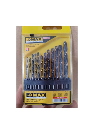 13 'lü Paket Çelik Metal Alüminyum Delici Uç 1.5 - 6.5 Mm Çap Metal Delme Hss Matkap Ucu Seti