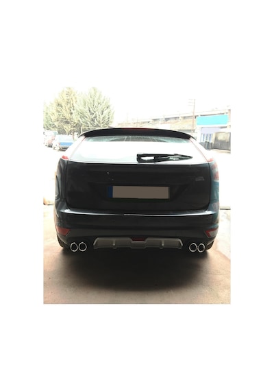 Oto H.i.t. Ford Focus 2,5 Hatchback Uyumlu Body Kit Difüzör 4 Çıkış Gri Yuvarlak