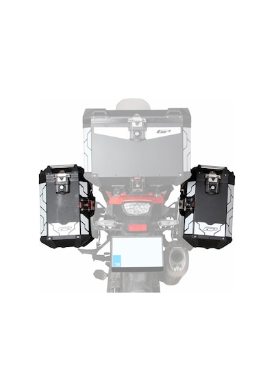 GP Kompozit Universal 40 lt x 2 Alüminyum Motosiklet Yan Çanta Seti Siyah