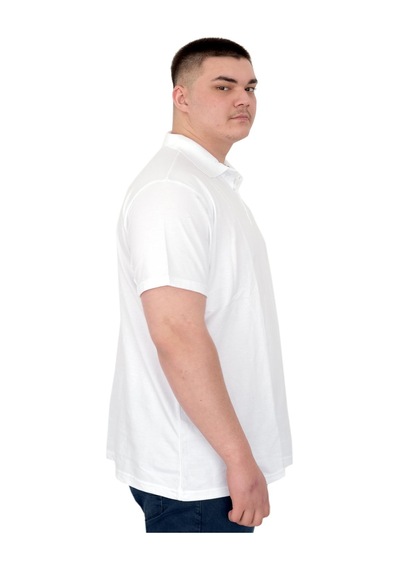 Mode Xl Büyük Beden Erkek T-shirt Polo Flag U25304 Beyaz Beyaz